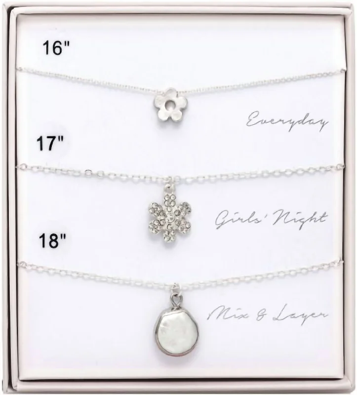 Luxury Jewelry Sale – Sparkle For Less Women's Dainty Layering Necklace Trio In Silver Luxury Jewelry Sale – Sparkle For Less Women's Dainty Layering Necklace Trio In Silver
