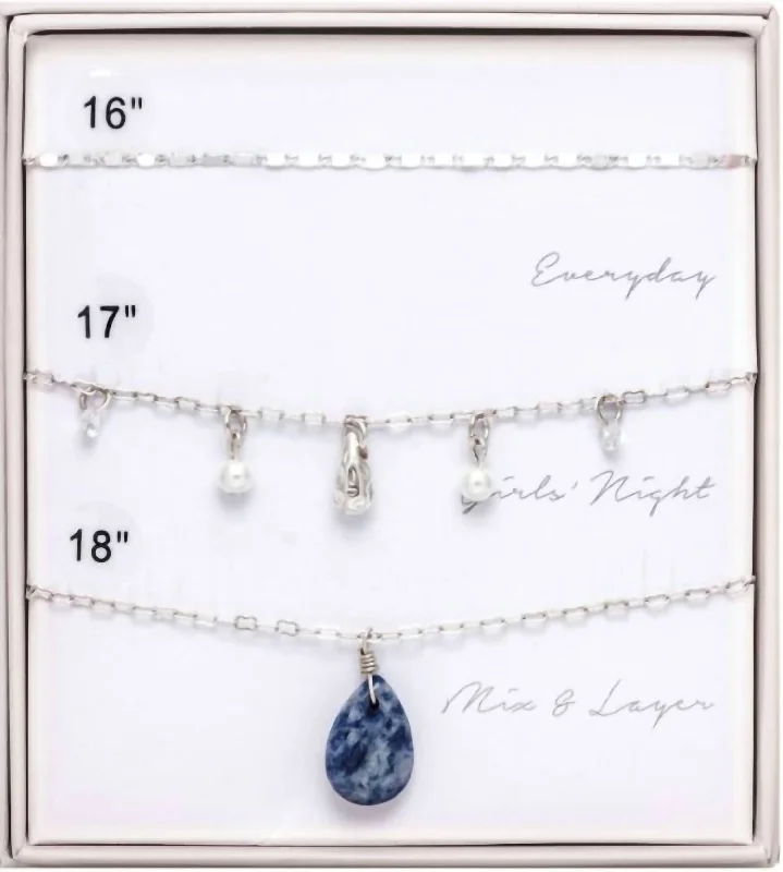 Exclusive Jewelry Discounts – Shop Now For Savings Women's Dainty Necklace Trio In Silver Exclusive Jewelry Discounts – Shop Now For Savings Women's Dainty Necklace Trio In Silver