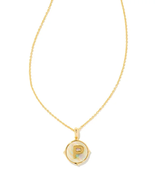 Limited-Time Offer On Premium Jewelry Collections Women's Letter P Disc Pendant Necklace In Gold Iridescent Abalone Limited-Time Offer On Premium Jewelry Collections Women's Letter P Disc Pendant Necklace In Gold Iridescent Abalone