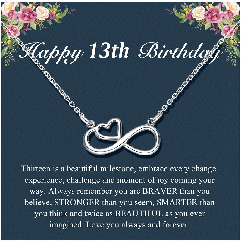 Stunning Jewelry Pieces At The Lowest Prices Ever 13th Birthday Neaklace Infinity Heart Birthday Necklace for Women Girls Birthday Present for Daughter Granddaughter Stunning Jewelry Pieces At The Lowest Prices Ever 13th Birthday Neaklace Infinity Heart Birthday Necklace for Women Girls Birthday Present for Daughter Granddaughter