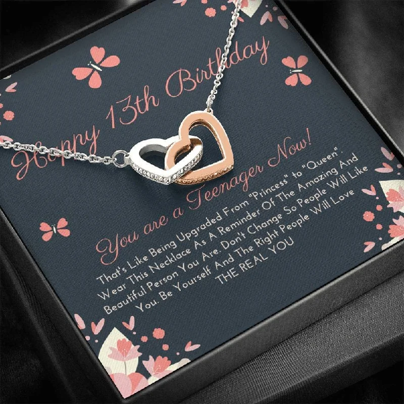 Upgrade Your Jewelry Collection For Less 13th Happy 13th Birthday Daughter Interlocked Hearts Necklace - Necklace gifts for friend lovers parents brothers Upgrade Your Jewelry Collection For Less 13th Happy 13th Birthday Daughter Interlocked Hearts Necklace - Necklace gifts for friend lovers parents brothers