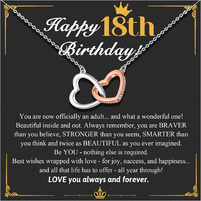 Discounted Jewelry For A Glamorous Look 18th Birthday Necklace Interlock Heart Birthday Necklace for Women Girls Birthday Present for Daughter Granddaughter Discounted Jewelry For A Glamorous Look 18th Birthday Necklace Interlock Heart Birthday Necklace for Women Girls Birthday Present for Daughter Granddaughter