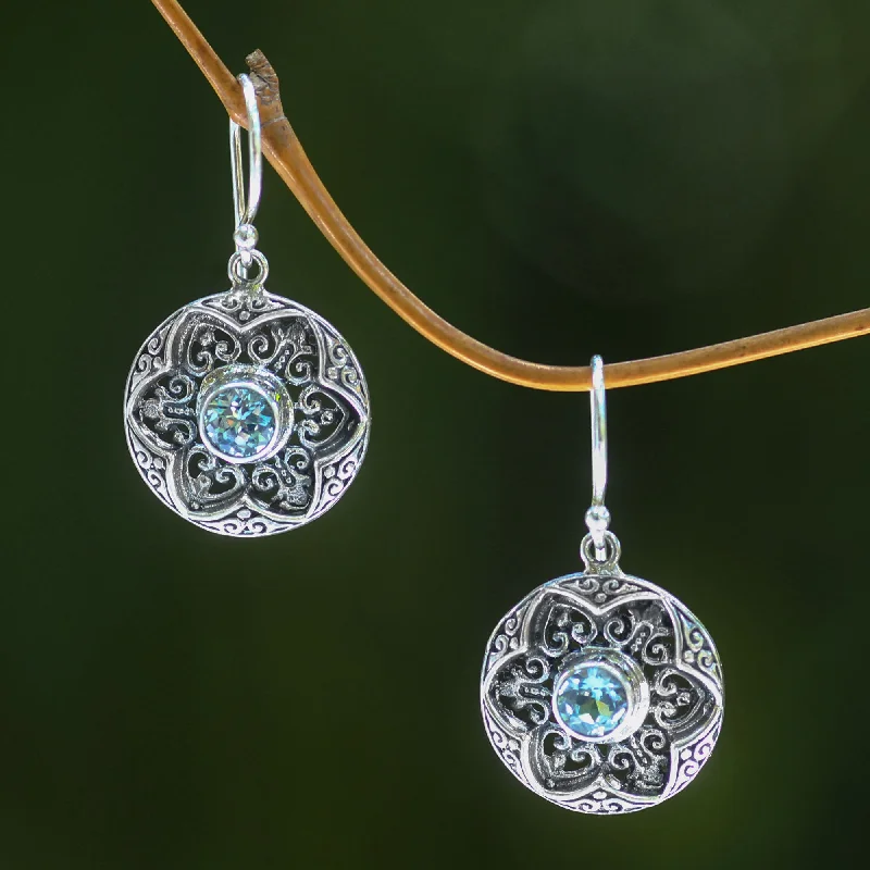 Get Ready To Sparkle – Special Jewelry Discounts Azure Lotus Blue Topaz Silver Dangle Earrings Get Ready To Sparkle – Special Jewelry Discounts Azure Lotus Blue Topaz Silver Dangle Earrings