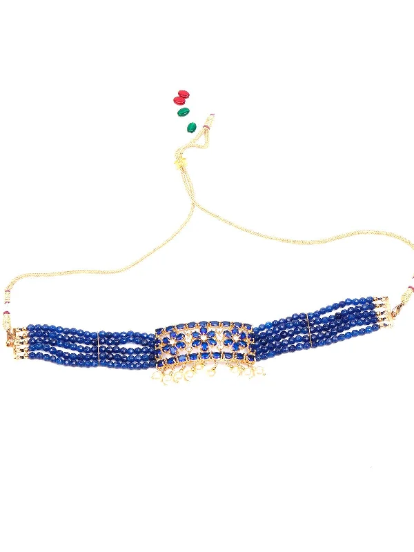 Affordable Glamour – Premium Jewelry At Special Prices Odette Women Blue Beaded Statement Choker Affordable Glamour – Premium Jewelry At Special Prices Odette Women Blue Beaded Statement Choker