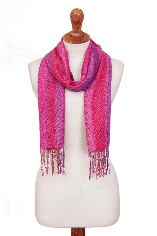 Save On Luxury Jewelry Pieces – Limited-Time Offers Begonia Pink & Purple Alpaca Scarf