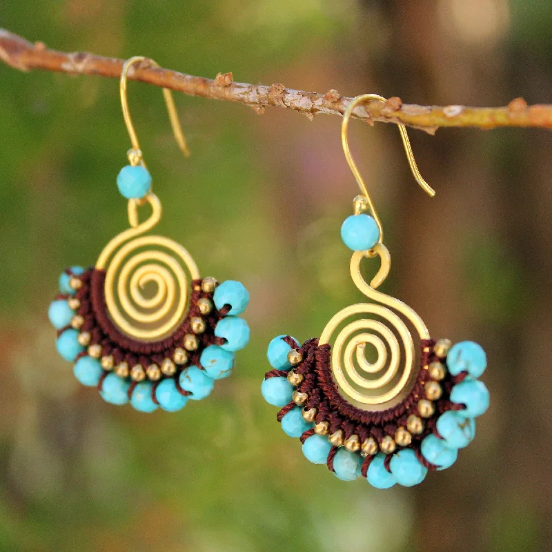 Trending Jewelry Styles Now At Limited-Time Discounts Blue Spiral Gold Plated Brass Dangle Earrings Trending Jewelry Styles Now At Limited-Time Discounts Blue Spiral Gold Plated Brass Dangle Earrings