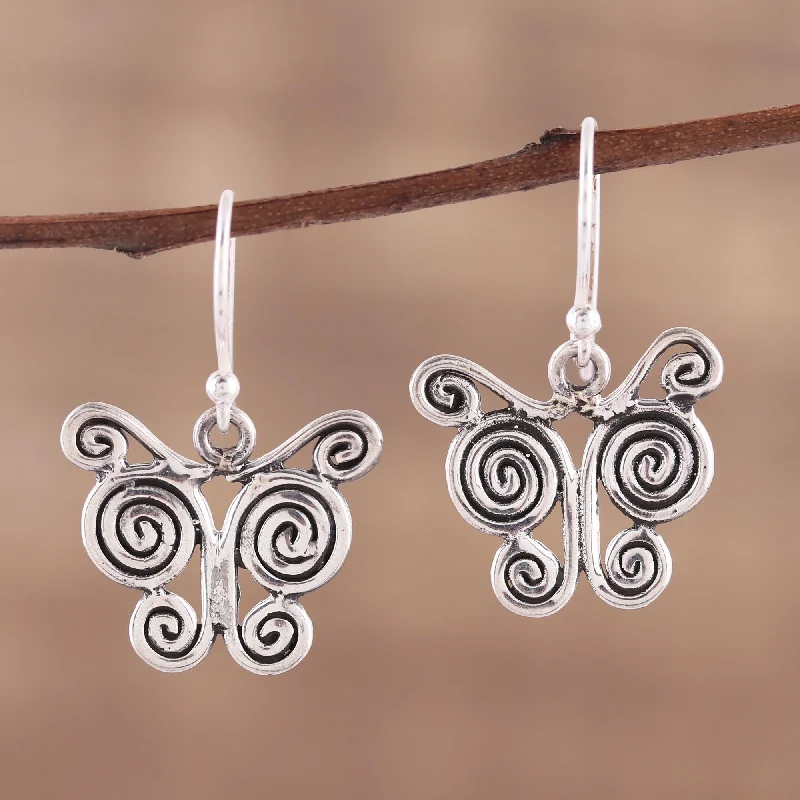 Exclusive Gemstone Jewelry At Special Prices Butterfly Spiral Butterfly Themed Sterling Silver Dangle Earrings Exclusive Gemstone Jewelry At Special Prices Butterfly Spiral Butterfly Themed Sterling Silver Dangle Earrings