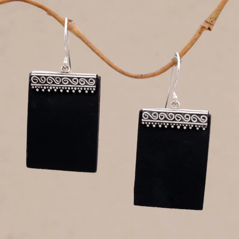 Celebrate With Sparkle – Jewelry Sale Now Live Dotted Walls Sterling Silver and Lava Stone Rectangular Earrings Celebrate With Sparkle – Jewelry Sale Now Live Dotted Walls Sterling Silver and Lava Stone Rectangular Earrings