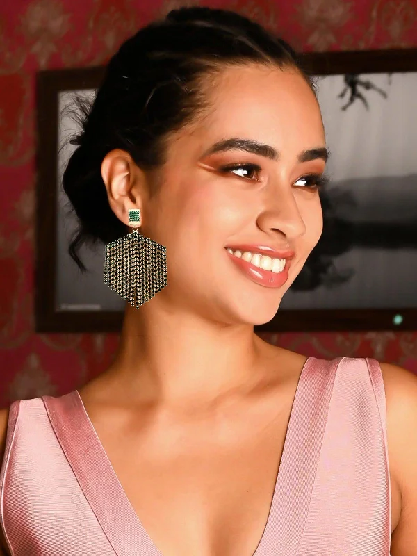 Luxury Meets Affordability – Jewelry Sale Live Now Odette Women Green Metal Drop Earrings Luxury Meets Affordability – Jewelry Sale Live Now Odette Women Green Metal Drop Earrings