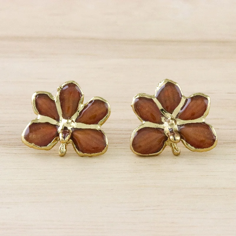 Jewelry Clearance Event – Stock Up Before It's Over Espresso Radiance Espresso Gold-Plated Natural Orchid Button Post Earrings Jewelry Clearance Event – Stock Up Before It's Over Espresso Radiance Espresso Gold-Plated Natural Orchid Button Post Earrings