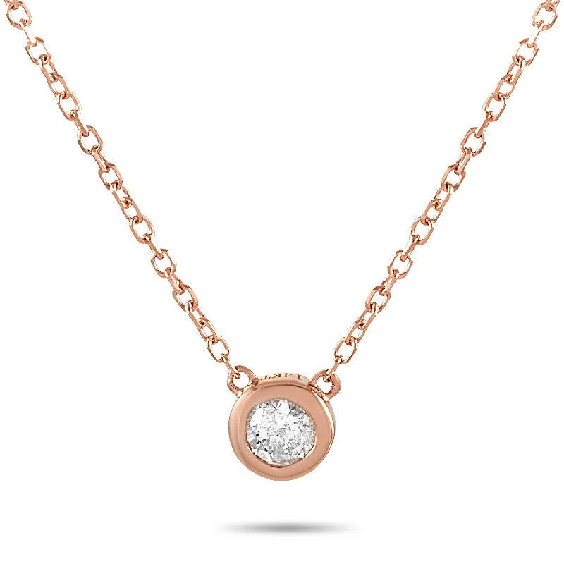 Shop Dazzling Jewelry At The Best Prices LB Exclusive 14K Rose Gold 0.10 ct Diamond Pendant Necklace Shop Dazzling Jewelry At The Best Prices LB Exclusive 14K Rose Gold 0.10 ct Diamond Pendant Necklace