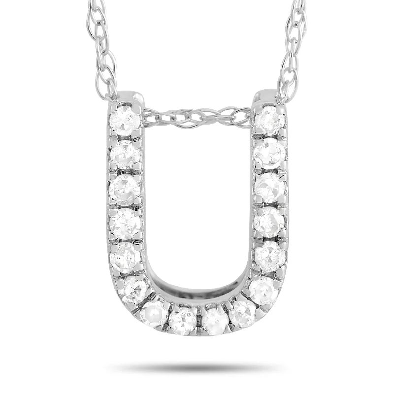 Dainty And Elegant Jewelry Now At Reduced Prices LB Exclusive 14K White Gold 0.10 ct Diamond Initial ‘U’ Necklace Dainty And Elegant Jewelry Now At Reduced Prices LB Exclusive 14K White Gold 0.10 ct Diamond Initial ‘U’ Necklace