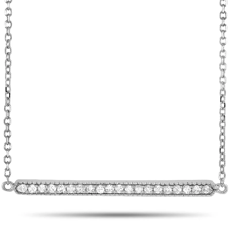 Modern Statement Jewelry For Bold Styling LB Exclusive 14K White Gold 0.10 ct Diamond Pendant Necklace Modern Statement Jewelry For Bold Styling LB Exclusive 14K White Gold 0.10 ct Diamond Pendant Necklace