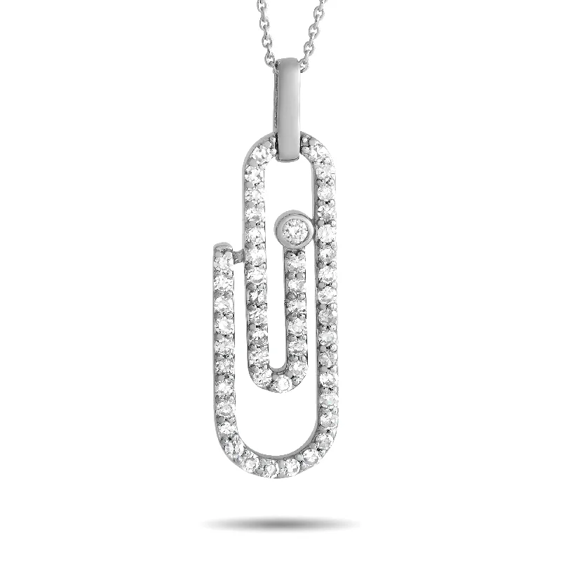 Special Deals On Handcrafted And Designer Jewelry LB Exclusive 14K White Gold 0.33ct Diamond Paperclip Necklace PN15089 Special Deals On Handcrafted And Designer Jewelry LB Exclusive 14K White Gold 0.33ct Diamond Paperclip Necklace PN15089