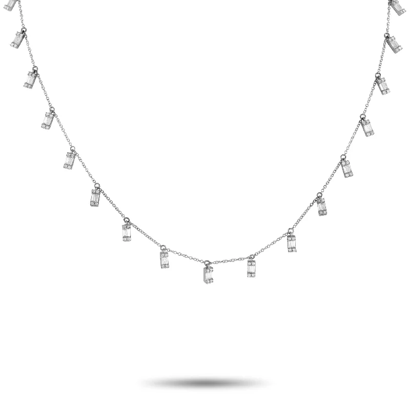 Unmissable Discounts On Timeless Jewelry Pieces LB Exclusive 14K White Gold 0.98ct Diamond Station Necklace NK01433 Unmissable Discounts On Timeless Jewelry Pieces LB Exclusive 14K White Gold 0.98ct Diamond Station Necklace NK01433