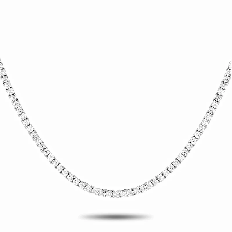 Your Perfect Accessory Now At The Best Price LB Exclusive 14K White Gold 10.74ct Lab-Grown Diamond Tennis Necklace MF21-100924 Your Perfect Accessory Now At The Best Price LB Exclusive 14K White Gold 10.74ct Lab-Grown Diamond Tennis Necklace MF21-100924