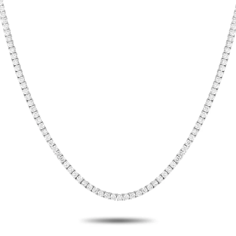 Limited-Stock Jewelry Sale – Shop Before It's Gone LB Exclusive 14K White Gold 15.21ct Lab-Grown Diamond Tennis Necklace MF22-100924 Limited-Stock Jewelry Sale – Shop Before It's Gone LB Exclusive 14K White Gold 15.21ct Lab-Grown Diamond Tennis Necklace MF22-100924