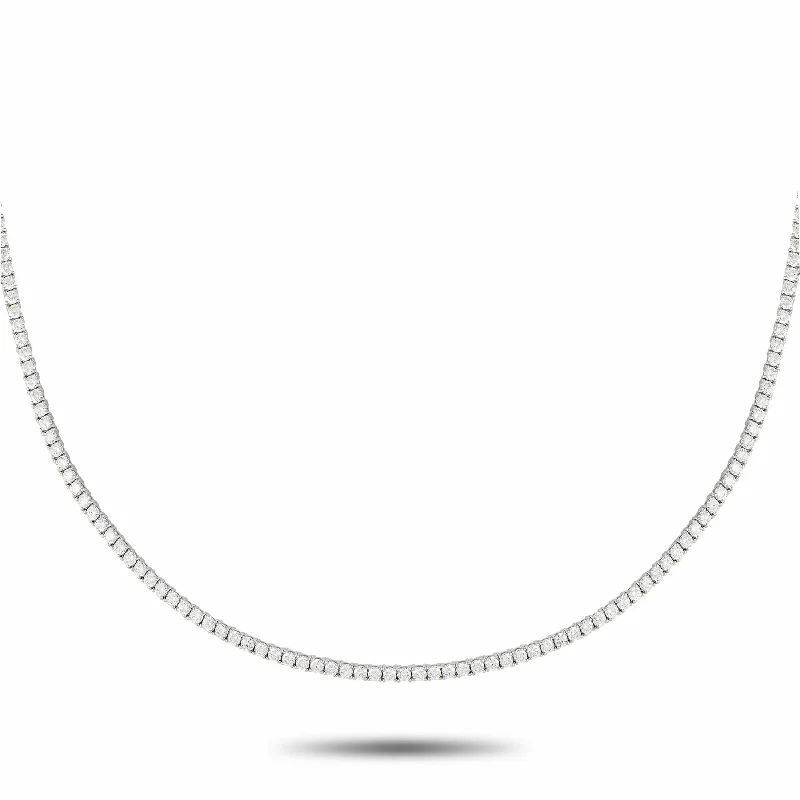 Huge Savings On Premium Jewelry Styles LB Exclusive 14K White Gold 9.72ct Lab-Grown Diamond Tennis Necklace MF24-100924 Huge Savings On Premium Jewelry Styles LB Exclusive 14K White Gold 9.72ct Lab-Grown Diamond Tennis Necklace MF24-100924