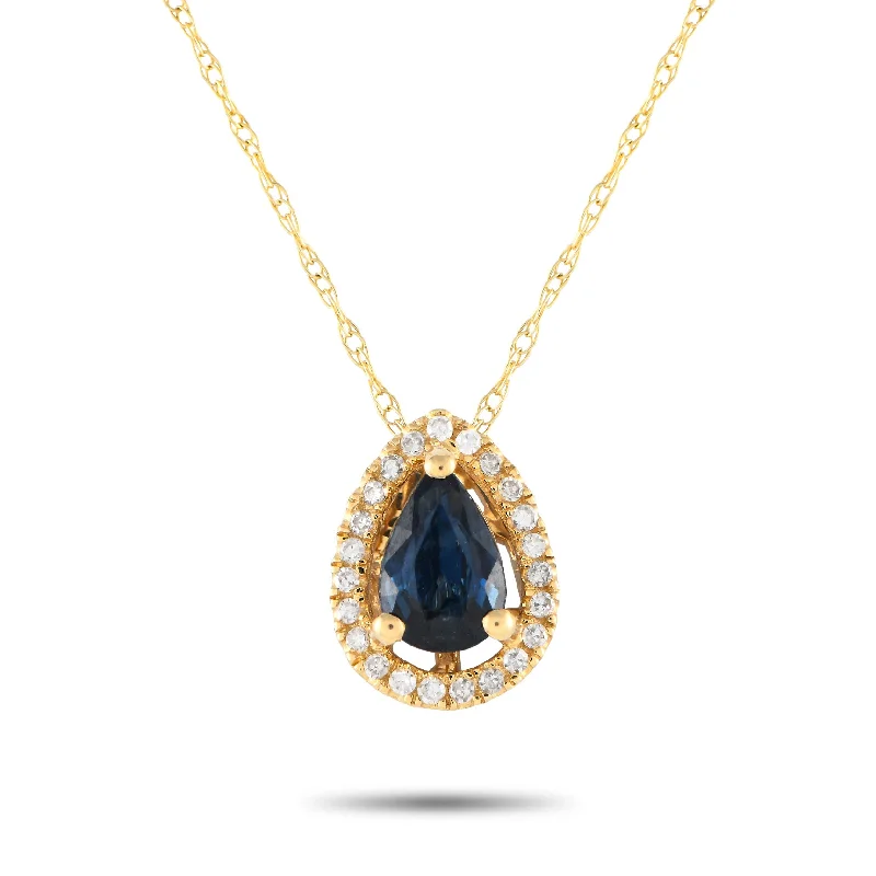 Luxury Jewelry Sale – Elegant Styles At Unbeatable Prices LB Exclusive 14K Yellow Gold 0.07ct Diamond and Sapphire Pear Necklace PD4-15949YSA Luxury Jewelry Sale – Elegant Styles At Unbeatable Prices LB Exclusive 14K Yellow Gold 0.07ct Diamond and Sapphire Pear Necklace PD4-15949YSA