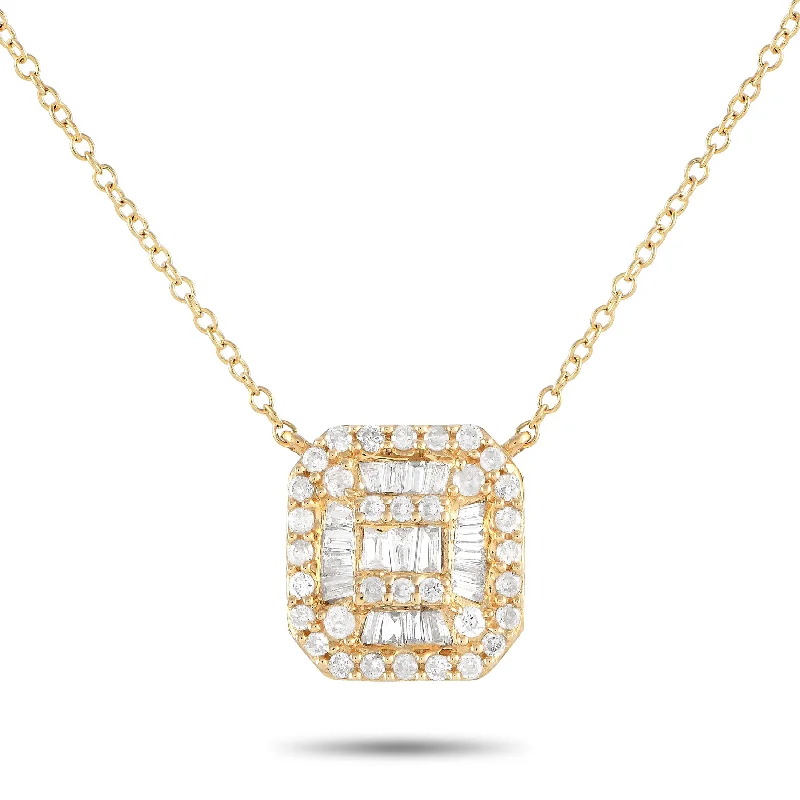 Handmade Pearl Jewelry For Timeless Elegance LB Exclusive 14K Yellow Gold 0.30ct Diamond Cluster Cushion Necklace PN14730 Handmade Pearl Jewelry For Timeless Elegance LB Exclusive 14K Yellow Gold 0.30ct Diamond Cluster Cushion Necklace PN14730