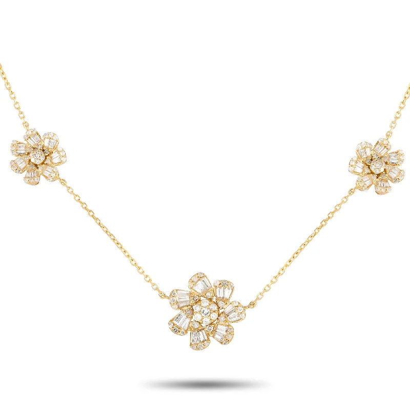 Exclusive Online Jewelry Sale – Don't Wait LB Exclusive 14K Yellow Gold 1.20ct Diamond Three Flower Necklace NK01360 Exclusive Online Jewelry Sale – Don't Wait LB Exclusive 14K Yellow Gold 1.20ct Diamond Three Flower Necklace NK01360
