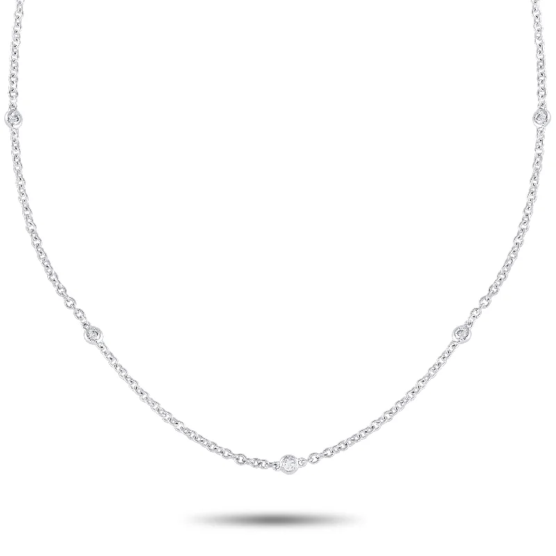 Flash Sale On Stunning Jewelry – Don't Miss Out LB Exclusive 18K White Gold 0.39ct Diamond Station Necklace ANK-14719-20 Flash Sale On Stunning Jewelry – Don't Miss Out LB Exclusive 18K White Gold 0.39ct Diamond Station Necklace ANK-14719-20
