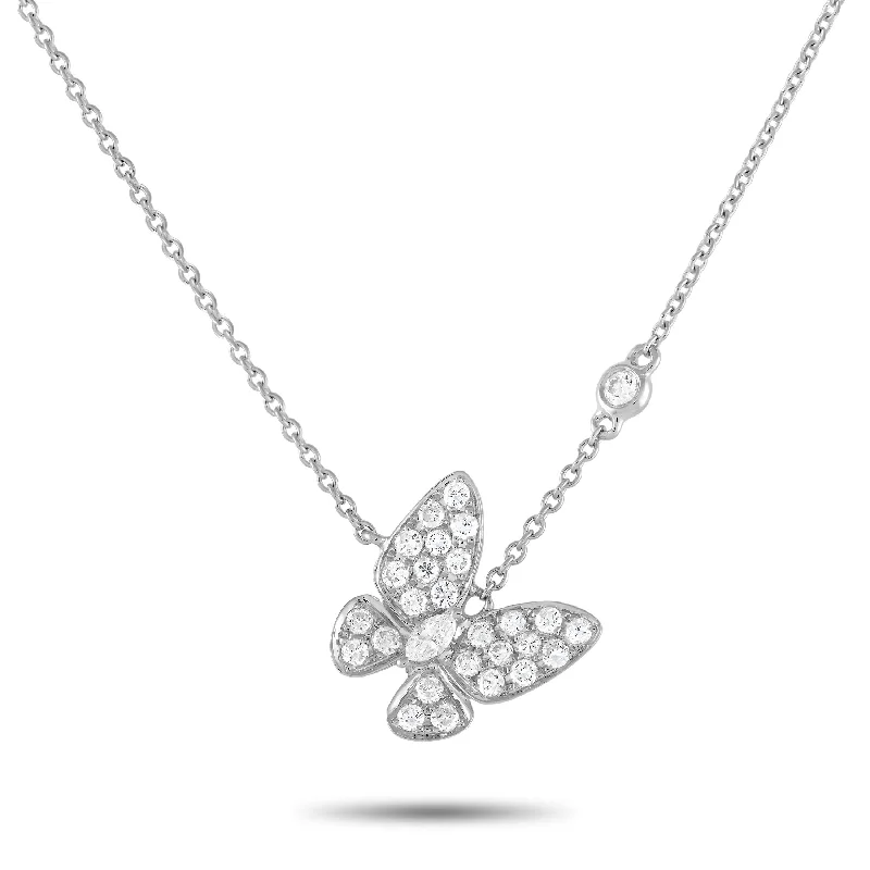 Get The Jewelry You Love At A Price You Love LB Exclusive 18K White Gold 0.71ct Diamond Butterfly Necklace ANK-14951-2 Get The Jewelry You Love At A Price You Love LB Exclusive 18K White Gold 0.71ct Diamond Butterfly Necklace ANK-14951-2