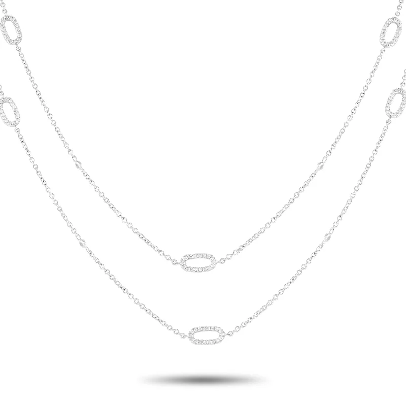 Exclusive Jewelry Sale – Sparkle For Less LB Exclusive 18K White Gold 1.75ct Diamond Necklace ANK-16804