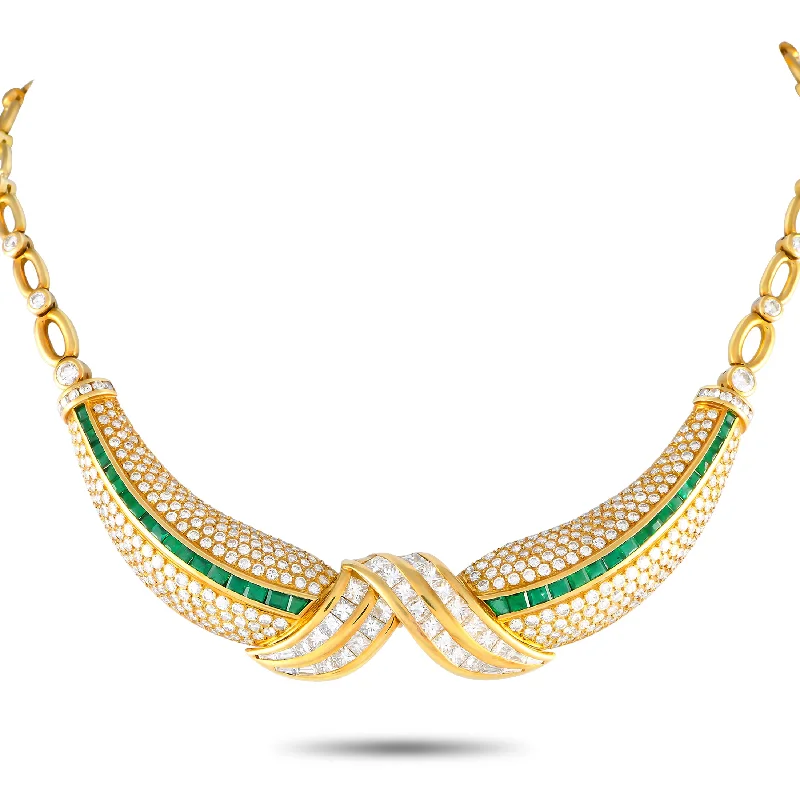Exclusive Jewelry Offers – Shine For Less LB Exclusive 18K Yellow Gold 11.0ct Diamond and Emerald Necklace MF05-061824 Exclusive Jewelry Offers – Shine For Less LB Exclusive 18K Yellow Gold 11.0ct Diamond and Emerald Necklace MF05-061824