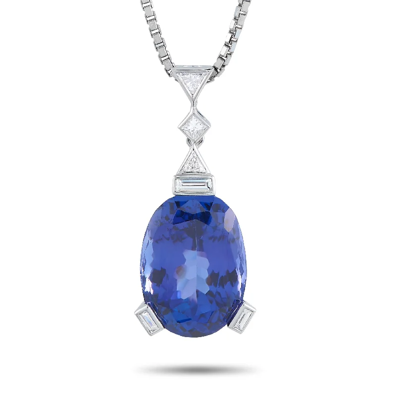 Trending Jewelry Now At Unbeatable Prices LB Exclusive Platinum 0.30ct Diamond and Tanzanite Necklace #3753 Trending Jewelry Now At Unbeatable Prices LB Exclusive Platinum 0.30ct Diamond and Tanzanite Necklace #3753