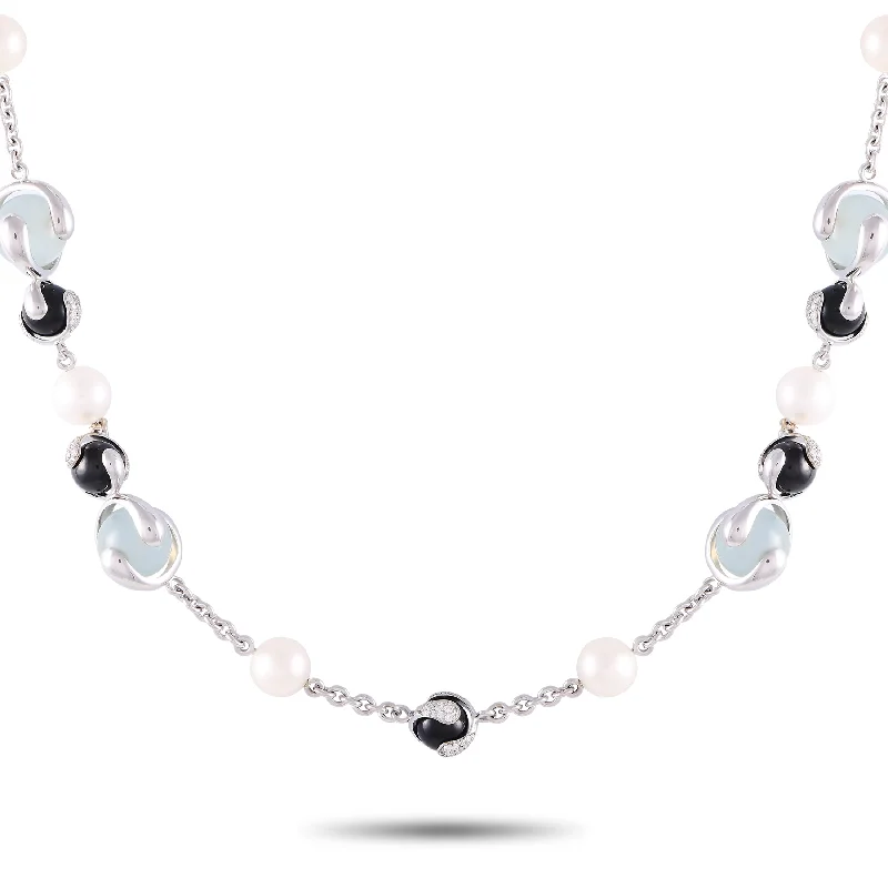 Elegant Jewelry, Exclusive Prices – Shop Now Marina B. 18K White Gold 4.5 ct Diamond, Onyx, Pearl and Aqua Necklace MB06-080824 Elegant Jewelry, Exclusive Prices – Shop Now Marina B. 18K White Gold 4.5 ct Diamond, Onyx, Pearl and Aqua Necklace MB06-080824