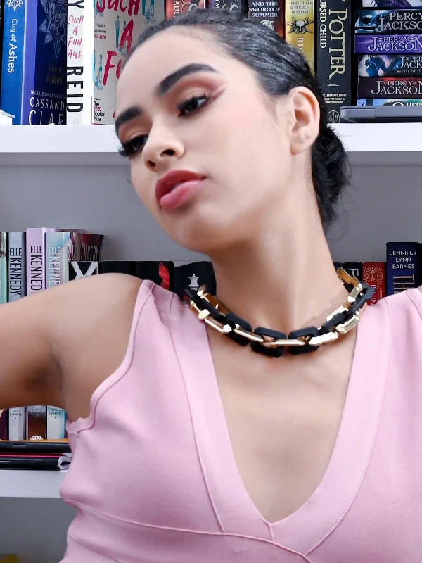 Exclusive Jewelry Sale – Shine For Less Odette Women Black Metal Necklace
