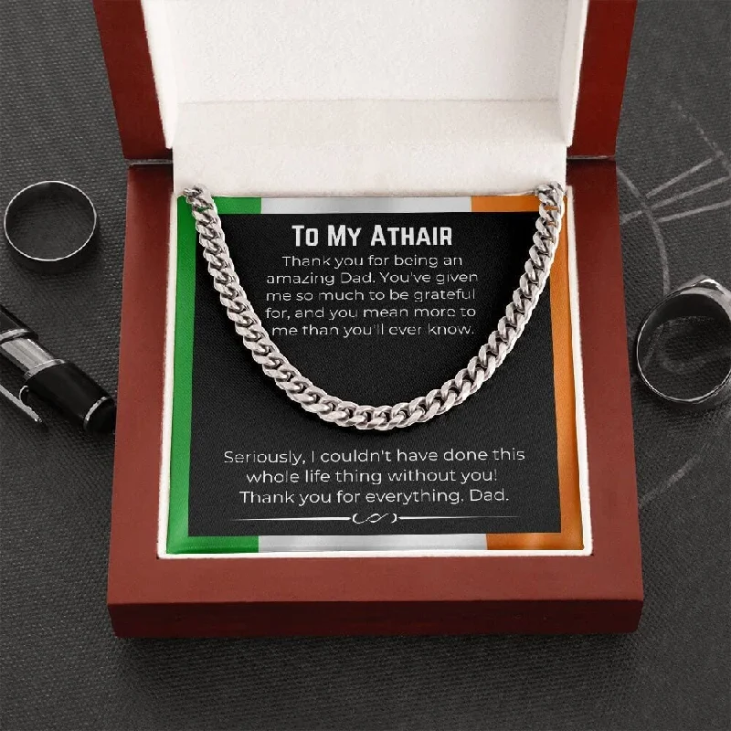 Exclusive Online Discounts On Stylish Jewelry Message Necklace Irish-American Dad Cuban Link Chain necklace on message card. Perfect for Birthday. Gift to
