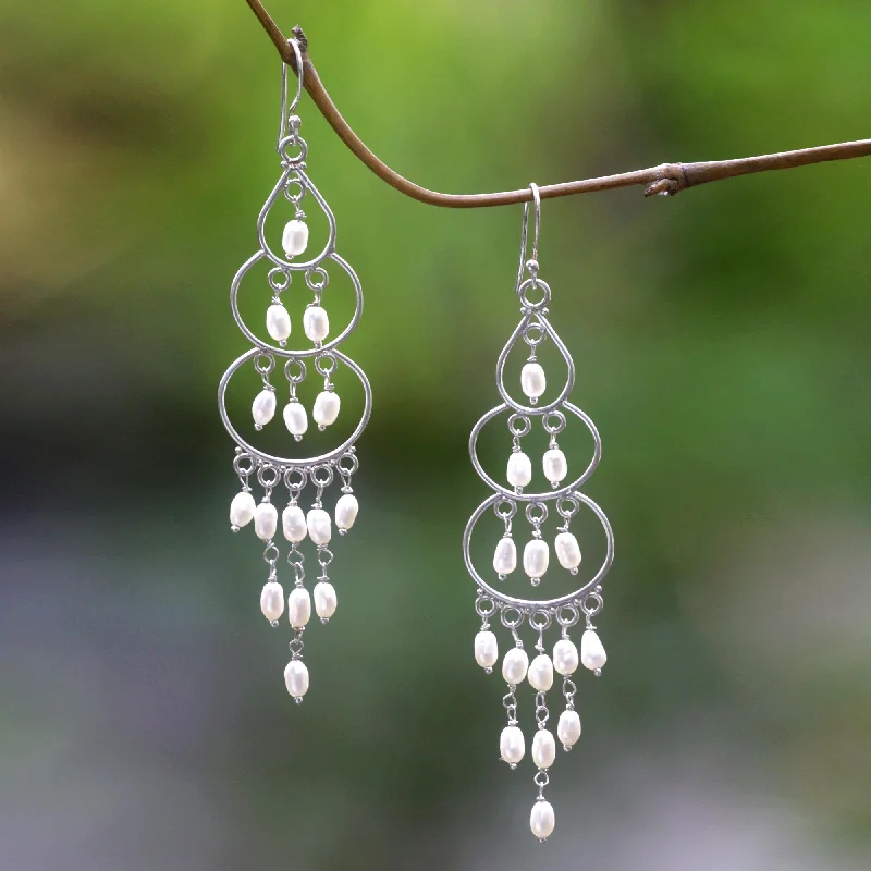 Exclusive Jewelry Sale – Shine For Less Moonlit Orbs Silver Pearl Chandelier Earrings Exclusive Jewelry Sale – Shine For Less Moonlit Orbs Silver Pearl Chandelier Earrings
