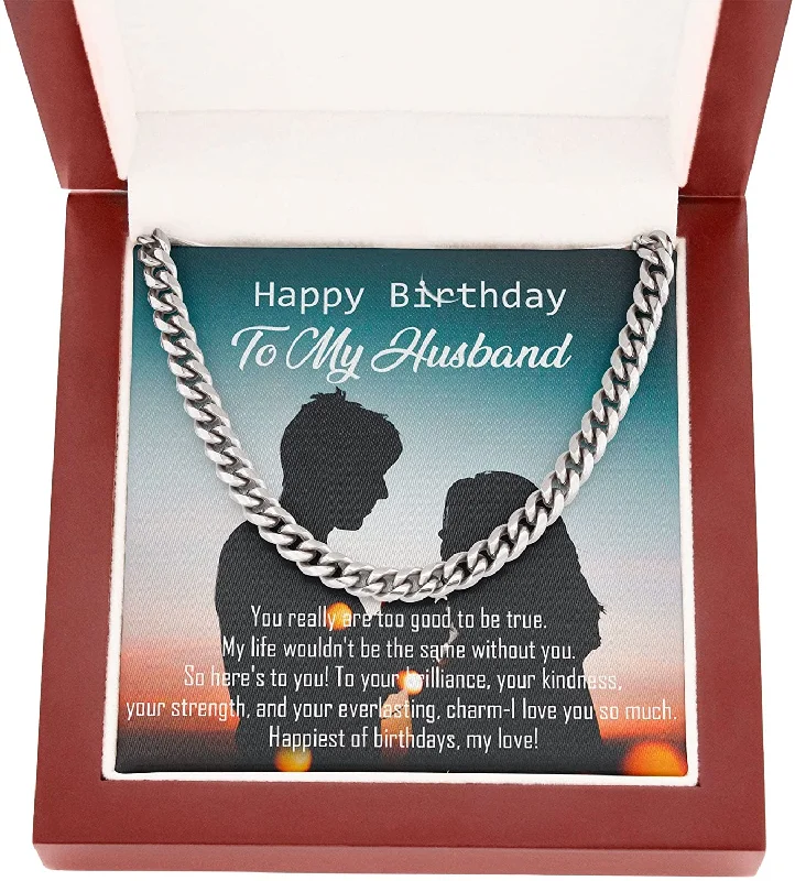 Limited-Time Offer On Elegant Jewelry Pieces Personalized Message Card Cuban Link Chain Necklace Happy Birthday To My Husband Cuban Link Chain Necklace Gift For Limited-Time Offer On Elegant Jewelry Pieces Personalized Message Card Cuban Link Chain Necklace Happy Birthday To My Husband Cuban Link Chain Necklace Gift For