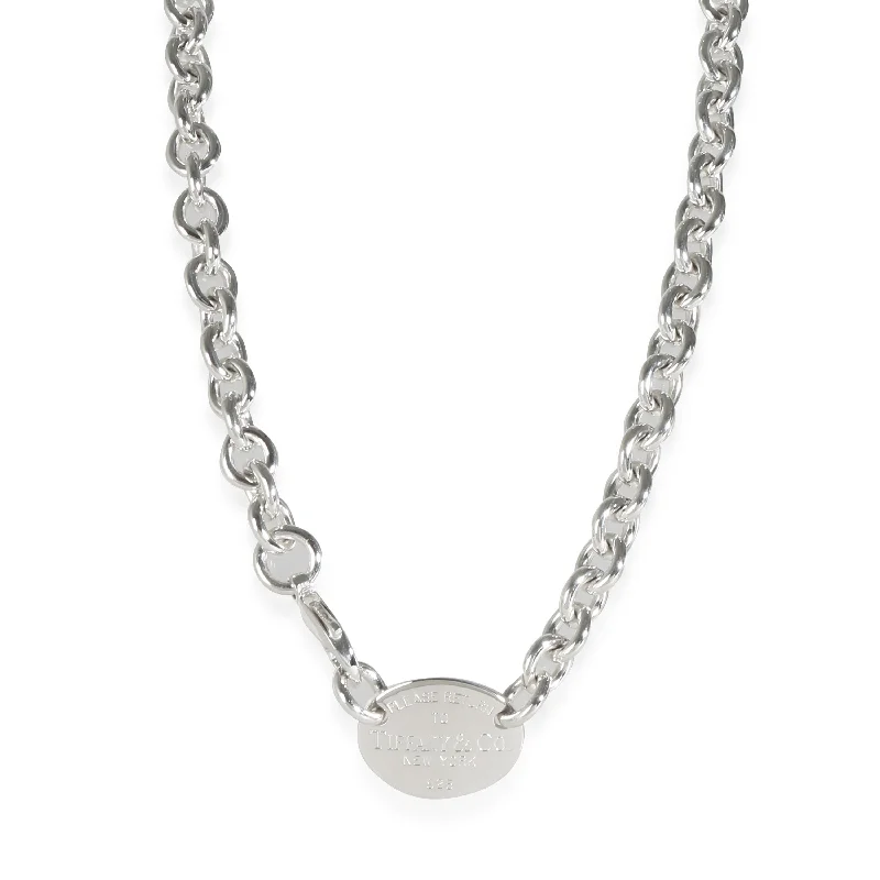 Dainty And Elegant Jewelry Now At Reduced Prices Return To Tiffany Oval Tag Necklace in Sterling Silver Dainty And Elegant Jewelry Now At Reduced Prices Return To Tiffany Oval Tag Necklace in Sterling Silver