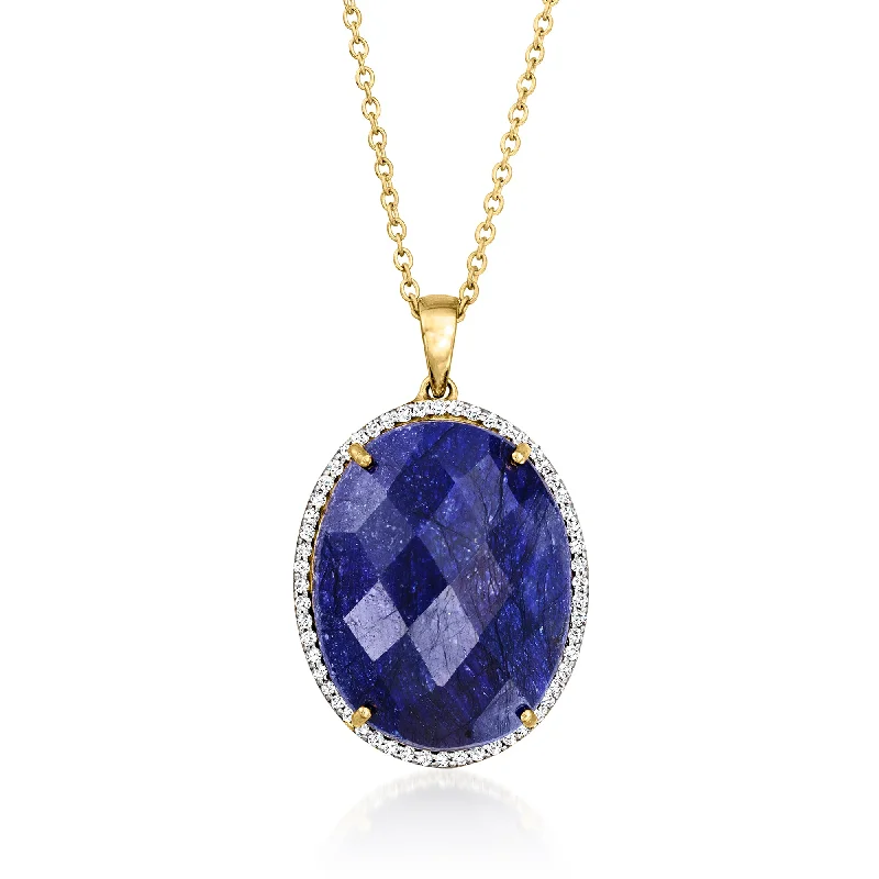 Everyday Jewelry Essentials Now On Sale Ross-Simons Sapphire and . White Topaz Pendant Necklace in 18kt Gold Over Sterling Everyday Jewelry Essentials Now On Sale Ross-Simons Sapphire and . White Topaz Pendant Necklace in 18kt Gold Over Sterling
