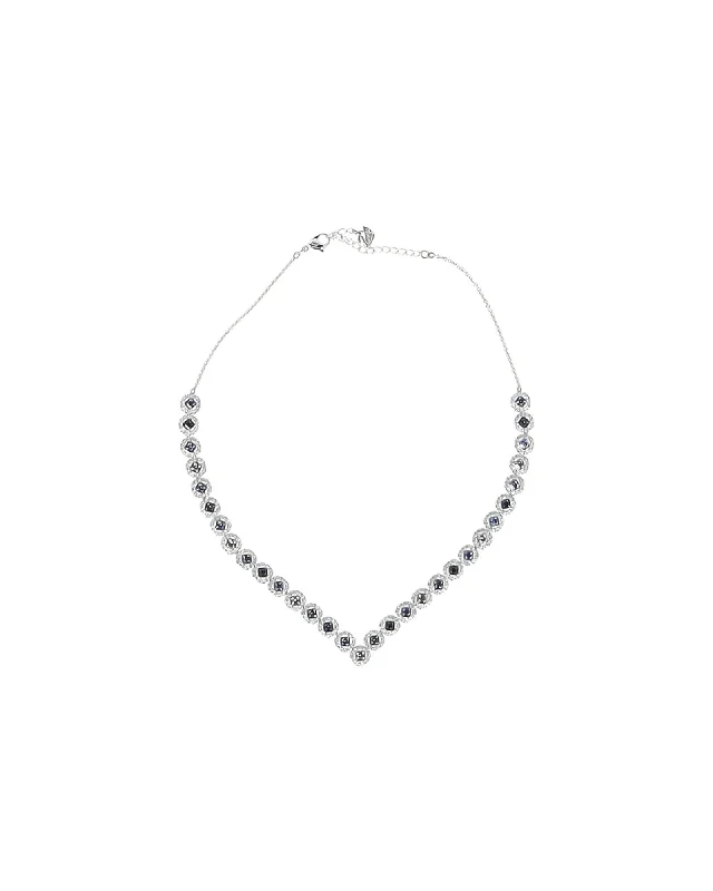 Accessorize For Less – Luxury Jewelry At Affordable Prices Swarovski Angelic Square Necklace in Silver Rhodium-Plated Metal