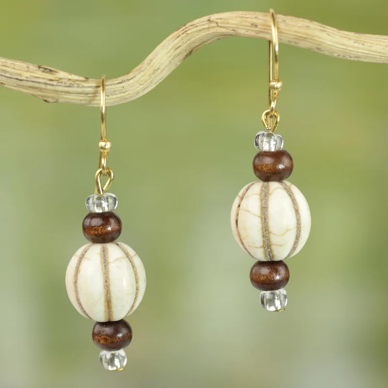 Huge Savings On Timeless Jewelry Collections Xoexe Brass & Wood Beaded Earrings