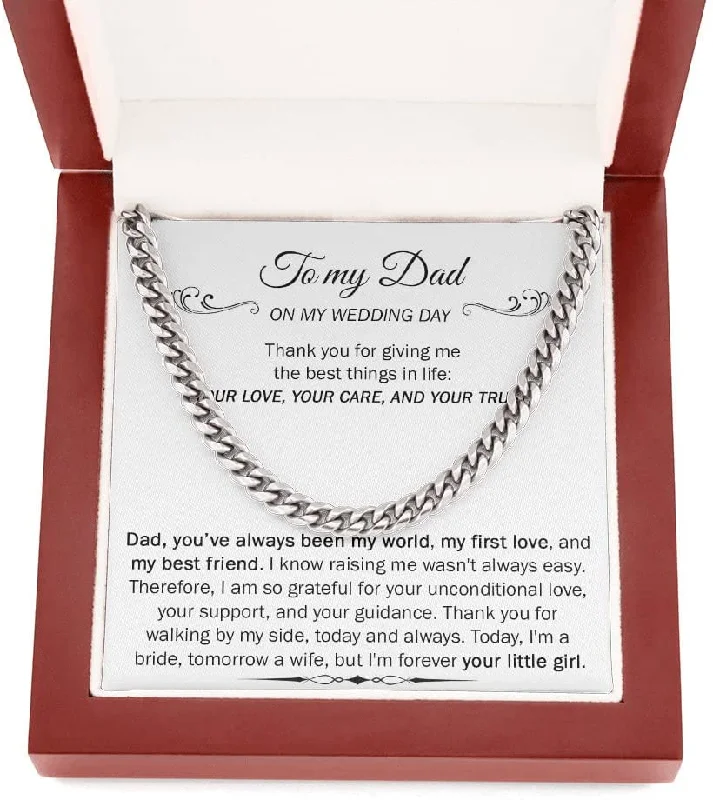 Seasonal Jewelry Sale – Upgrade Your Collection To My Dad Gift on My Wedding Day Cuban Link Chain Necklace for My Dad Father Wedding Gift Ideas from Daughter Father Seasonal Jewelry Sale – Upgrade Your Collection To My Dad Gift on My Wedding Day Cuban Link Chain Necklace for My Dad Father Wedding Gift Ideas from Daughter Father
