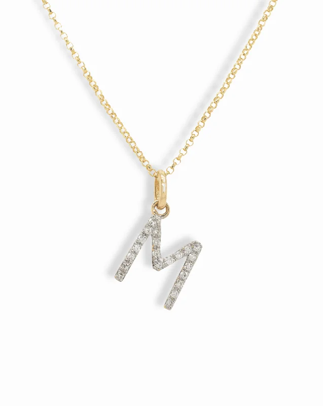 Luxury Handcrafted Jewelry For Elegant Looks 14k Diamond Initial Pendant Necklace