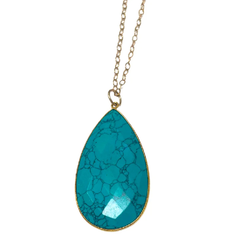 Elegant Jewelry At Unbeatable Offers – Shop Before It's Gone Long Brazilian Turquoise Teardrop Necklace