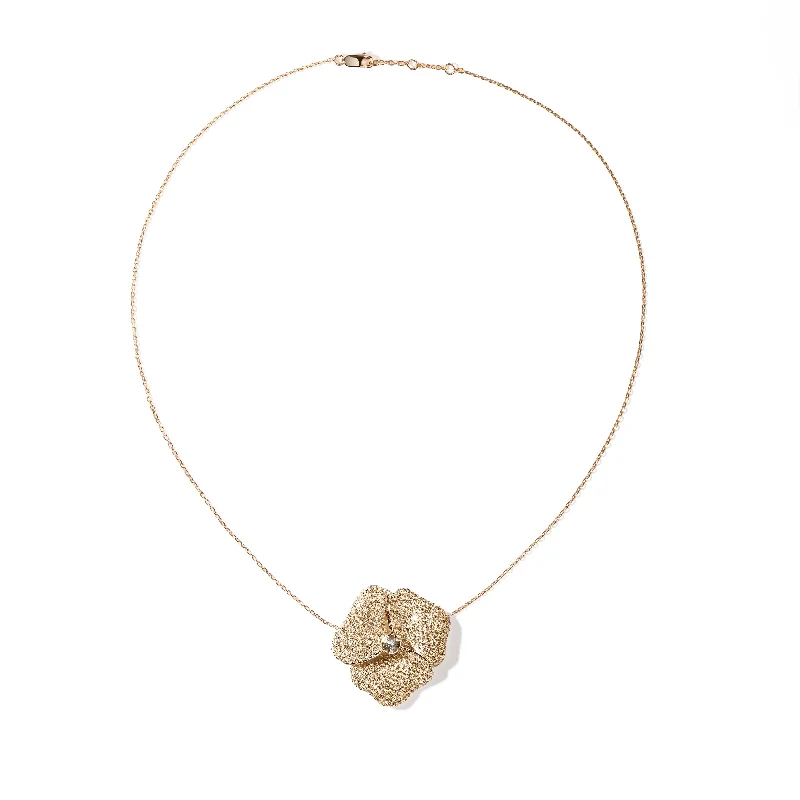 Grab Your Dream Jewelry At The Lowest Prices Bloom Large Flower White Diamond Necklace Grab Your Dream Jewelry At The Lowest Prices Bloom Large Flower White Diamond Necklace
