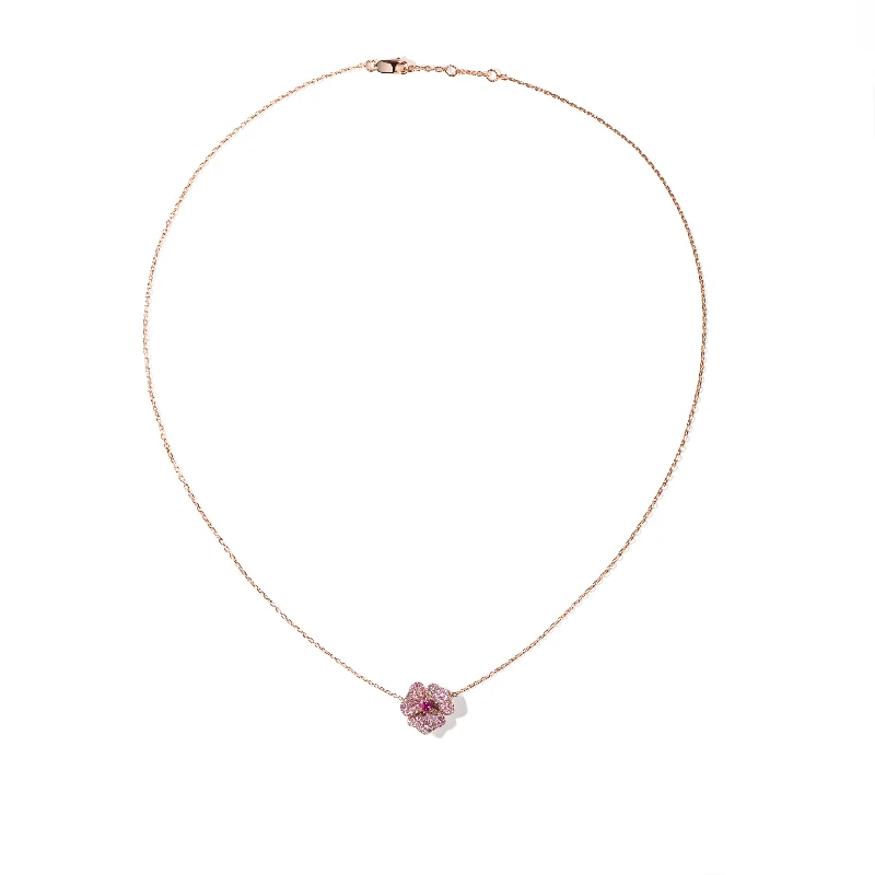 Timeless Elegance At Unbelievable Discounts Bloom Mini Flower Light Pink Sapphire Necklace in Rose Gold Timeless Elegance At Unbelievable Discounts Bloom Mini Flower Light Pink Sapphire Necklace in Rose Gold