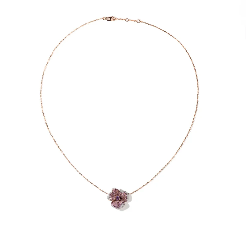 Classic And Modern Jewelry Styles On Sale Bloom Small Flower Amethyst Necklace in Rose Gold Classic And Modern Jewelry Styles On Sale Bloom Small Flower Amethyst Necklace in Rose Gold