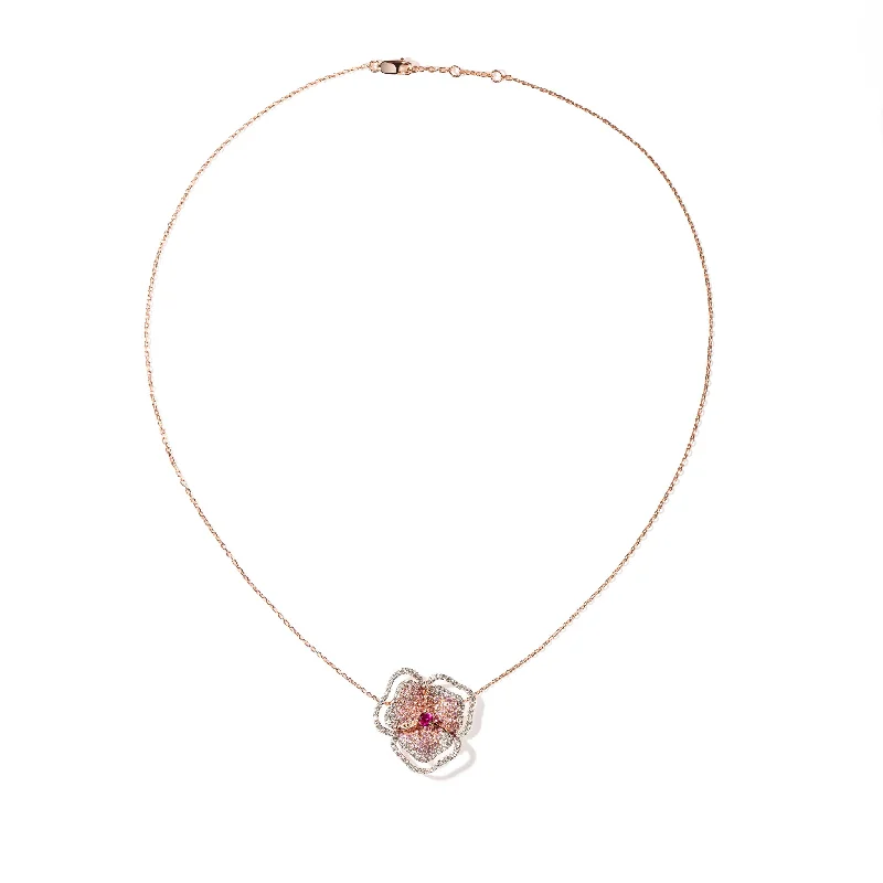 Personalized Jewelry Sale – Unique Gifts At Low Prices Bloom Small Flower Halo Light Pink Sapphire Necklace in Rose Gold Personalized Jewelry Sale – Unique Gifts At Low Prices Bloom Small Flower Halo Light Pink Sapphire Necklace in Rose Gold