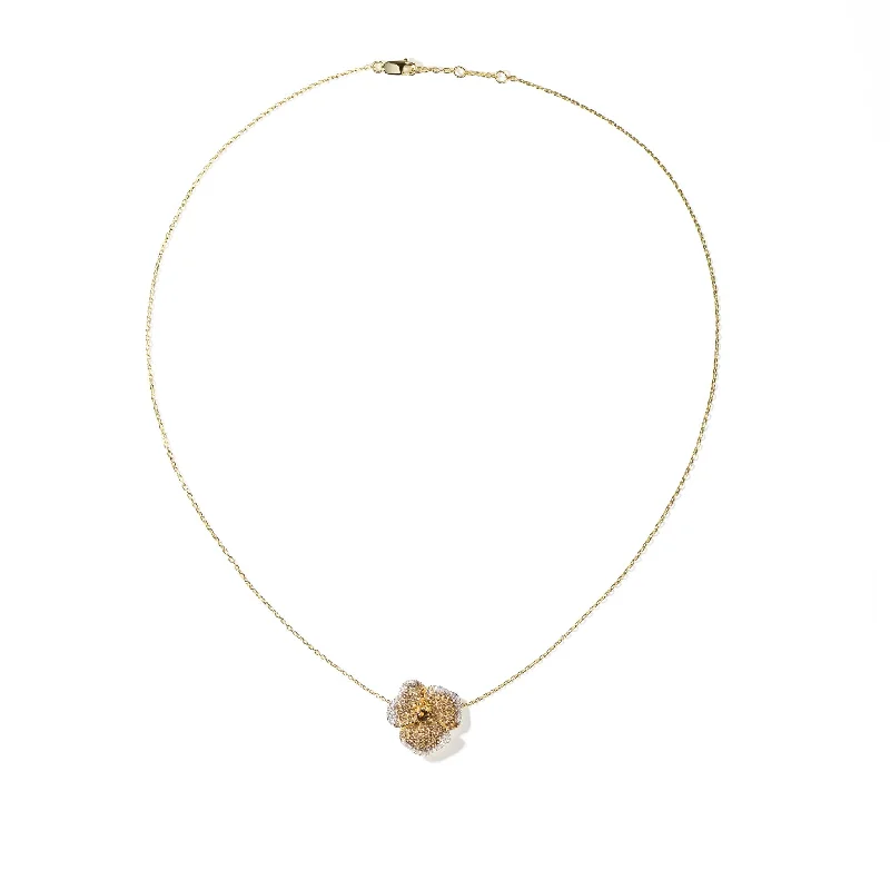 Dainty And Elegant Jewelry Now At Reduced Prices Bloom Small Flower Smoky Quartz Necklace in Yellow Gold Dainty And Elegant Jewelry Now At Reduced Prices Bloom Small Flower Smoky Quartz Necklace in Yellow Gold