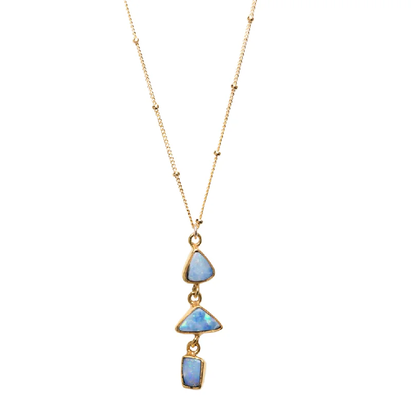 Jewelry Sale – Exclusive Styles At Lower Prices Blue Opal Trio Necklace