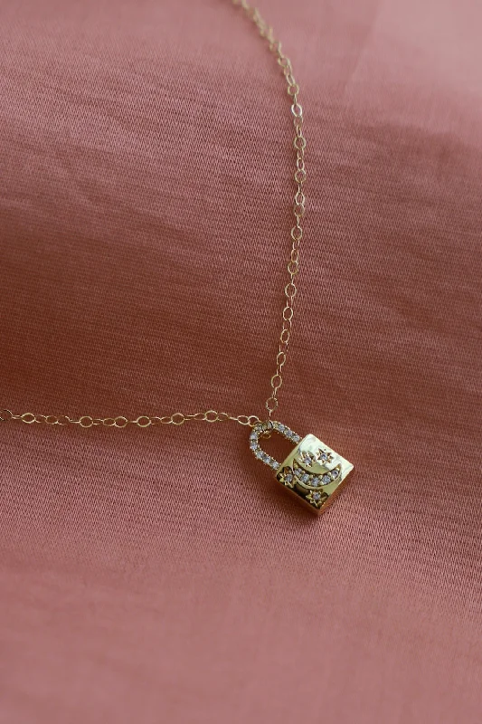Limited-Time Jewelry Sale – Elegant Styles At Less CELESTIAL LOCK CHARM NECKLACE