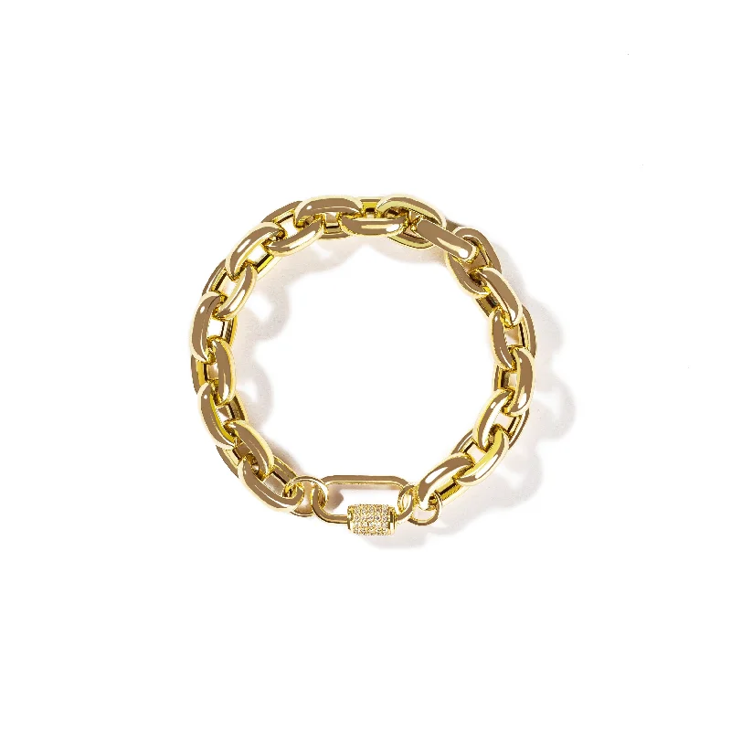 Exclusive Online Discounts On Stylish Jewelry Chain with Diamond Oval Carabiner Bracelet Exclusive Online Discounts On Stylish Jewelry Chain with Diamond Oval Carabiner Bracelet